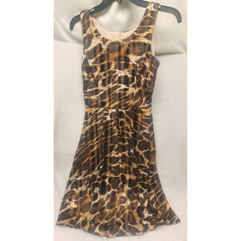 B. Darlin Brown Black Abstract Animal Print Sleeveless Dress Size 1/2